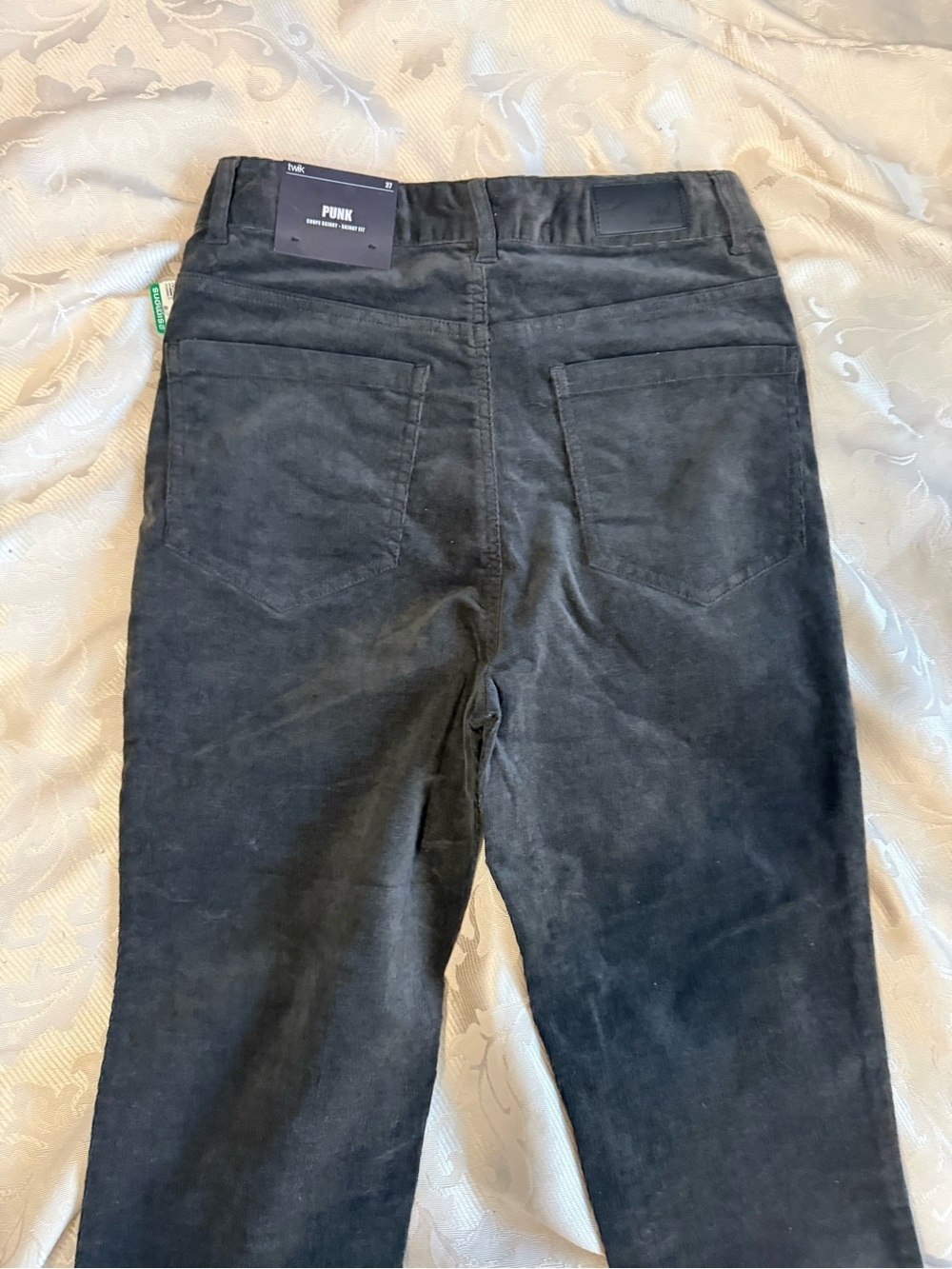 Twik Punk Skinny Black Velvet Corduroy Jeans Sz 27 NWT - Picture 4 of 7